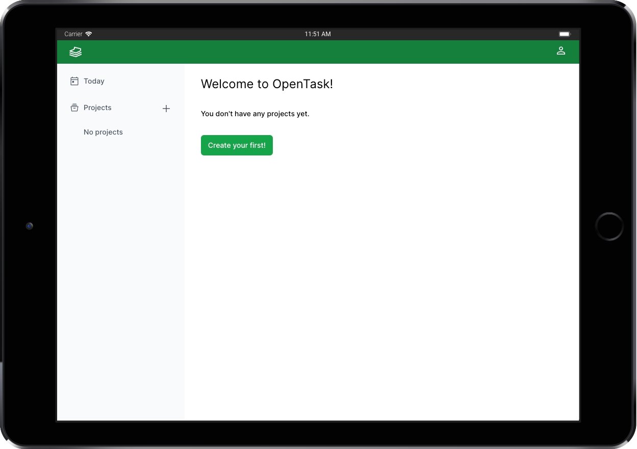 Onboarding Page - OpenTask